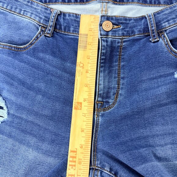 Maurices Mid Rise Skinny Jeans Womens 16W Distressed Stretch Blue Denim Plus Siz - Picture 9 of 12